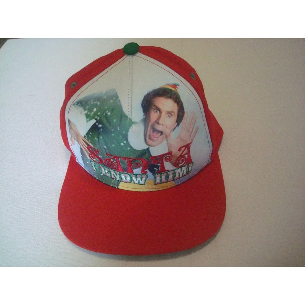 CHRISTMAS SANTA i know him elf  BEACH HAT CAP VINTAGE DEADSTOCK R2
